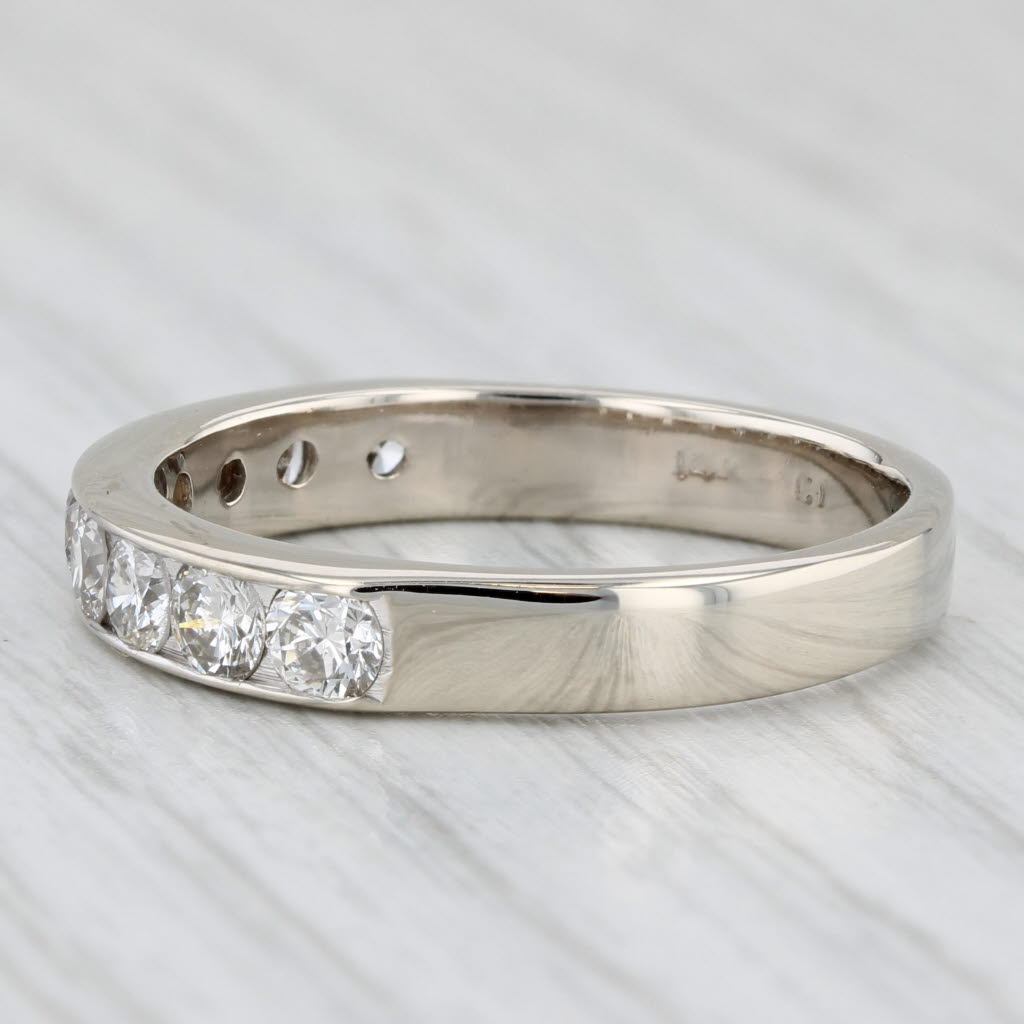 1ctw Diamond Wedding Band 14k White Gold Size 9 Stackable Anniversary Ring