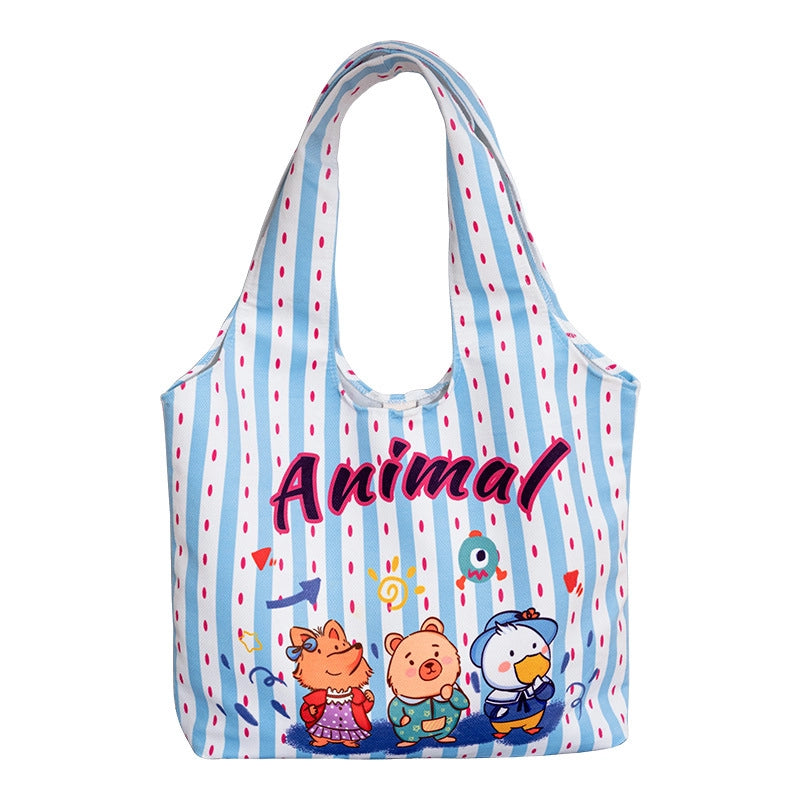 Women's Large Polyester Animal Letter Elegant Cute Streetwear Square Magnetic Buckle Tote Bag