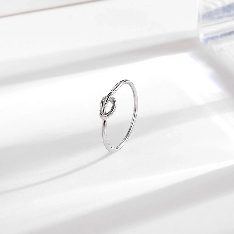 Titanium Steel 18K Gold Plated Minimalist Plating Solid Color Knot Titanium Steel Rings