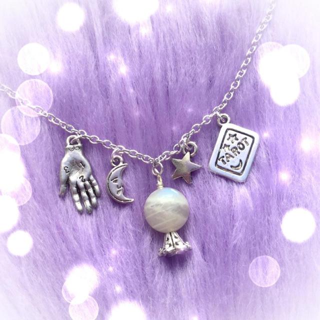 Moonstone Crystal Ball Necklace