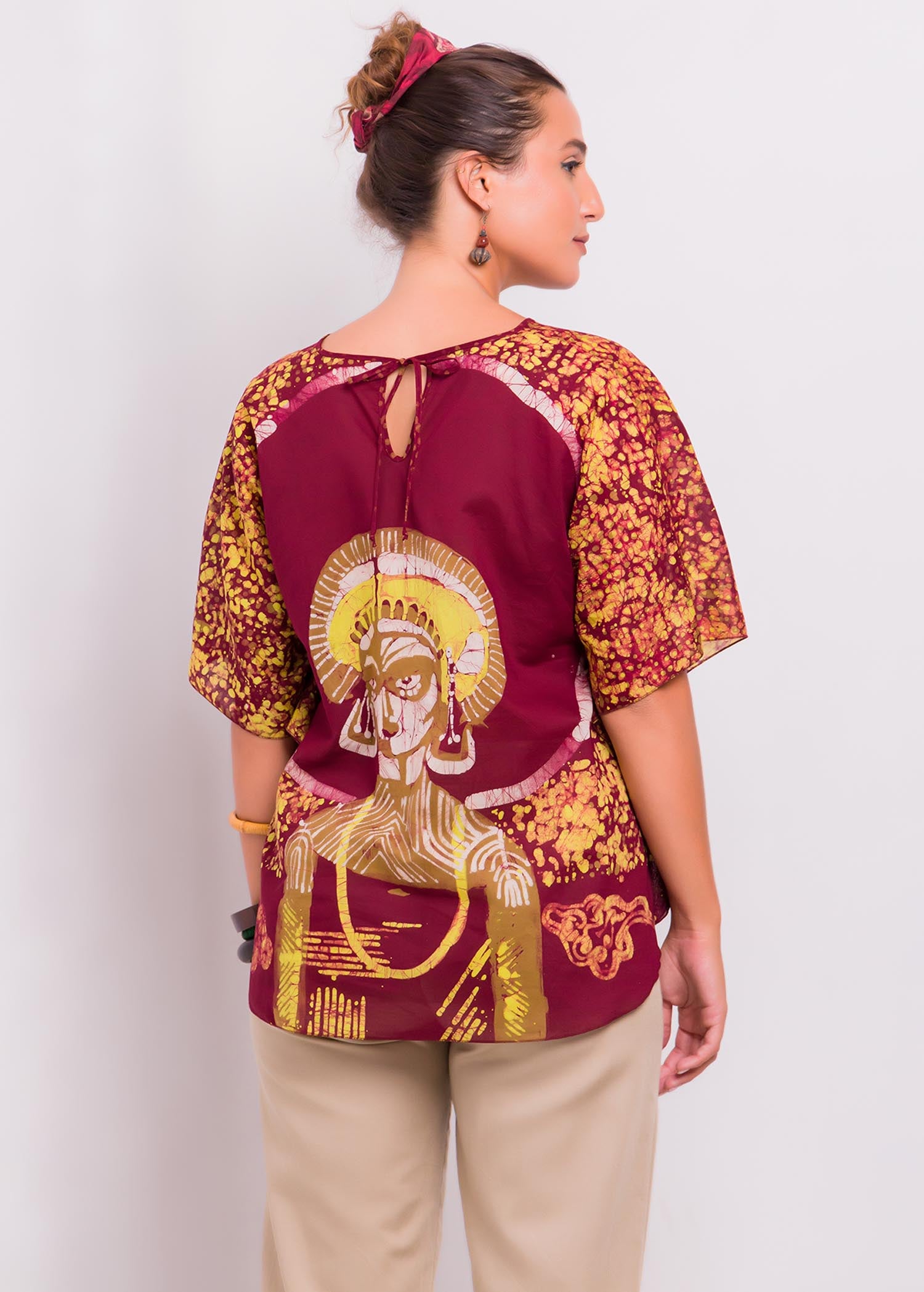 Potrait Batik Caftan Top