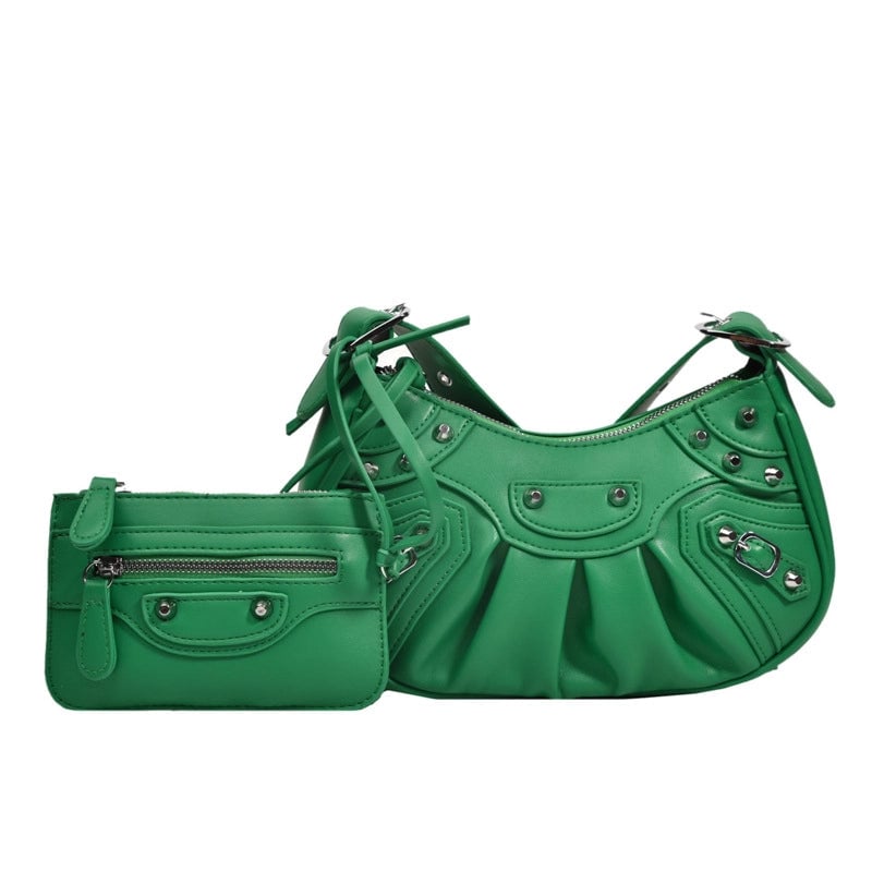Women's Medium All Seasons Pu Leather Solid Color Fashion Dumpling Shape Zipper Cloud Shape Bag