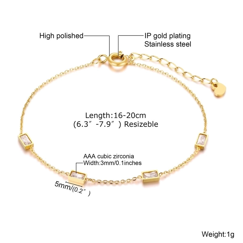 Minimalist Classic Style Heart Shape Titanium Steel Rhinestones Bracelets In Bulk
