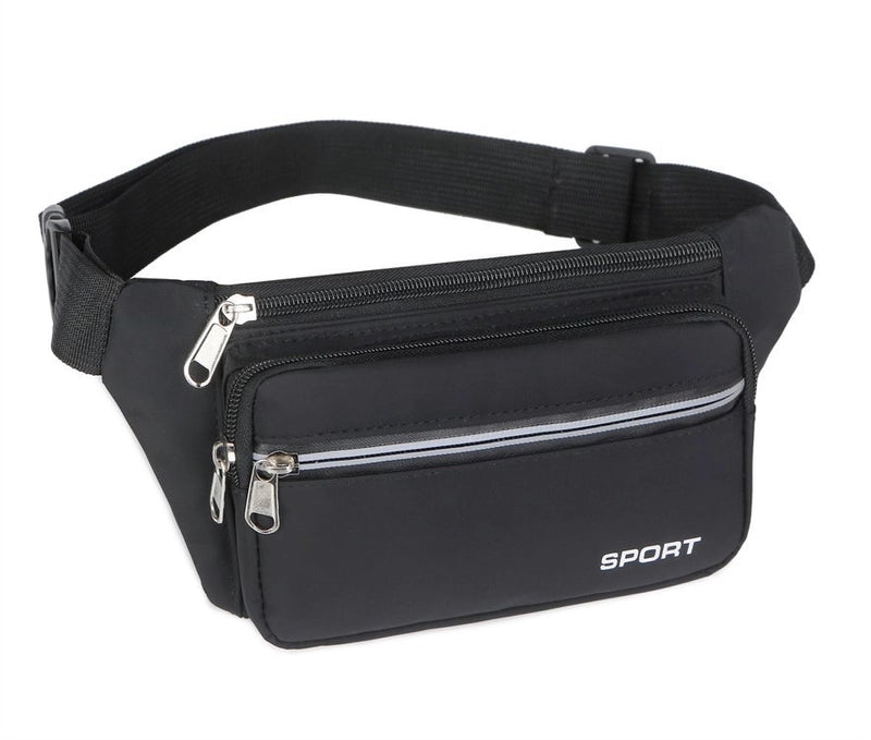 Men's Solid Color Nylon Zipper Fanny Pack