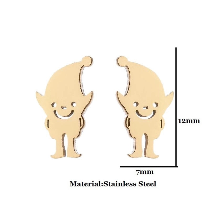 Minimalist Heart Shape Stainless Steel Plating Ear Studs 1 Pair