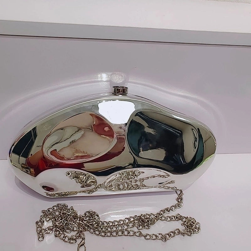 Silver Gold Arylic Solid Color Square Evening Bags