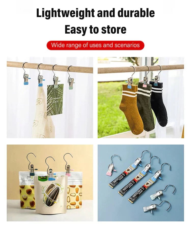 Anti-rust Clip Space-saving Clothespin Hat Pants Storage Hanging Travel Hook