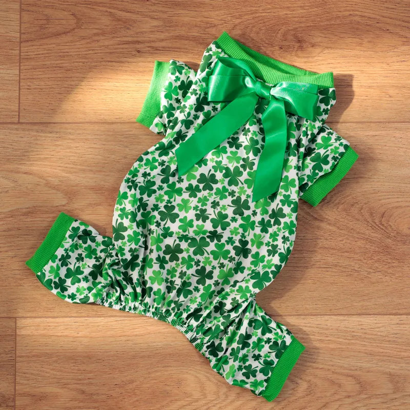 Casual Cute Polyester St. Patrick Shamrock Pet Clothing