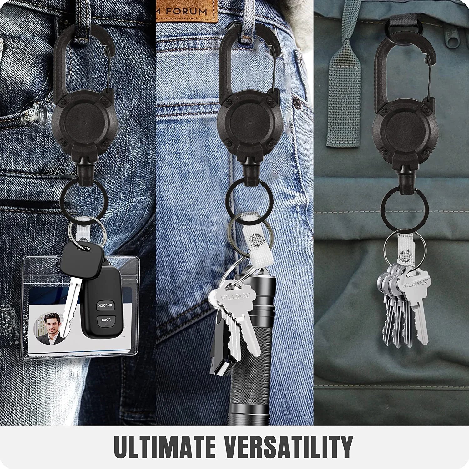 🔥Early Father's Day Hot Sale - Outdoor Automatic Retractable Nylon Rope Luya Anti-theft Tactical Keychain