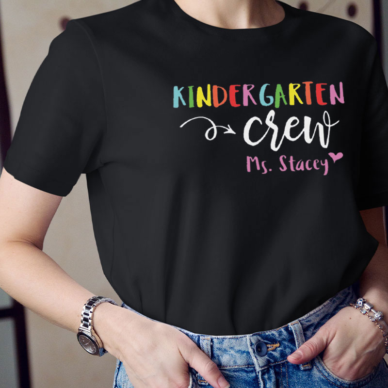 Personalized Name Grade Crew Teacher T-Shirt