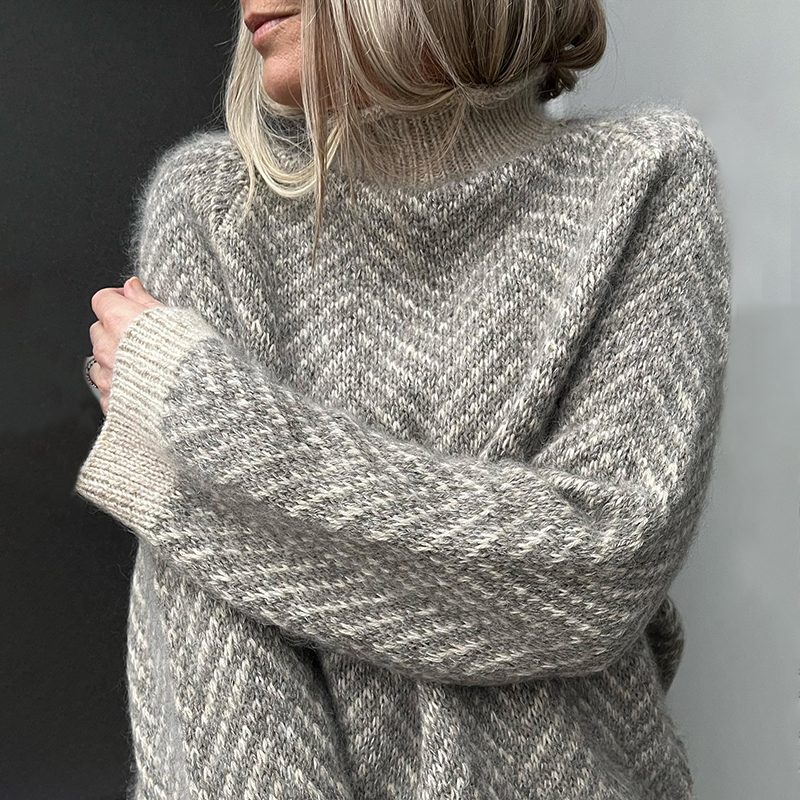 Vintage Herringbone Turtleneck Sweater