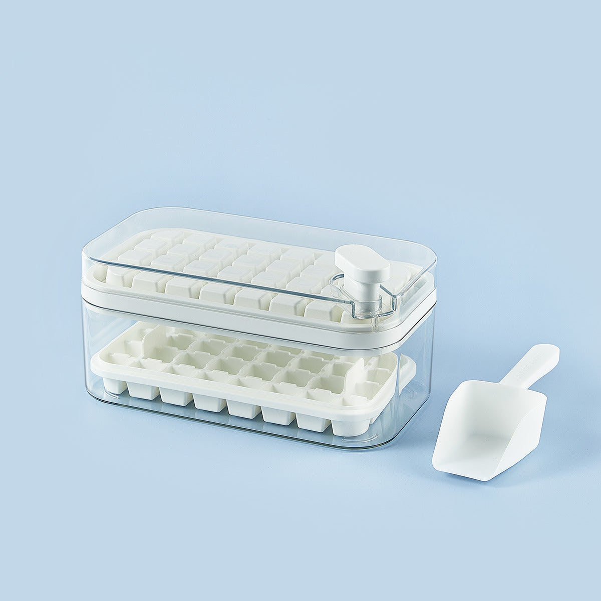 Food Grade Button Type Ice Mold and Ice Storage Box(Comes with an ice shovel)