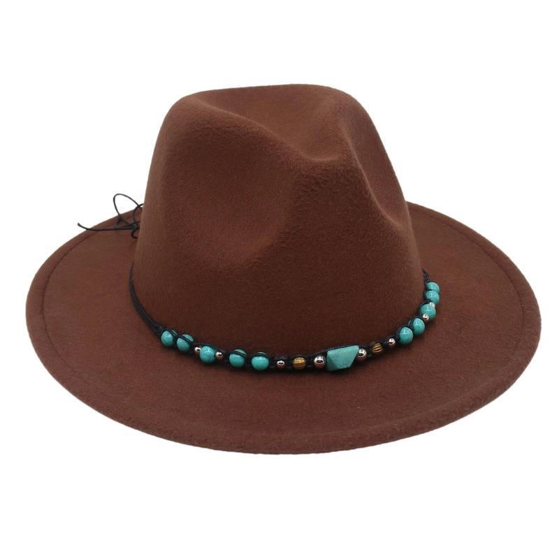 Western Cowboy Hat Big Brim Mountaineering Hat Spring And Summer New Emerald Felt Hat Ethnic Tibetan Hat