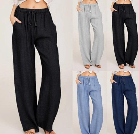 💥Hot Sales-49% OFF🔥Women's Summer Linen Cotton Wide Leg Pants