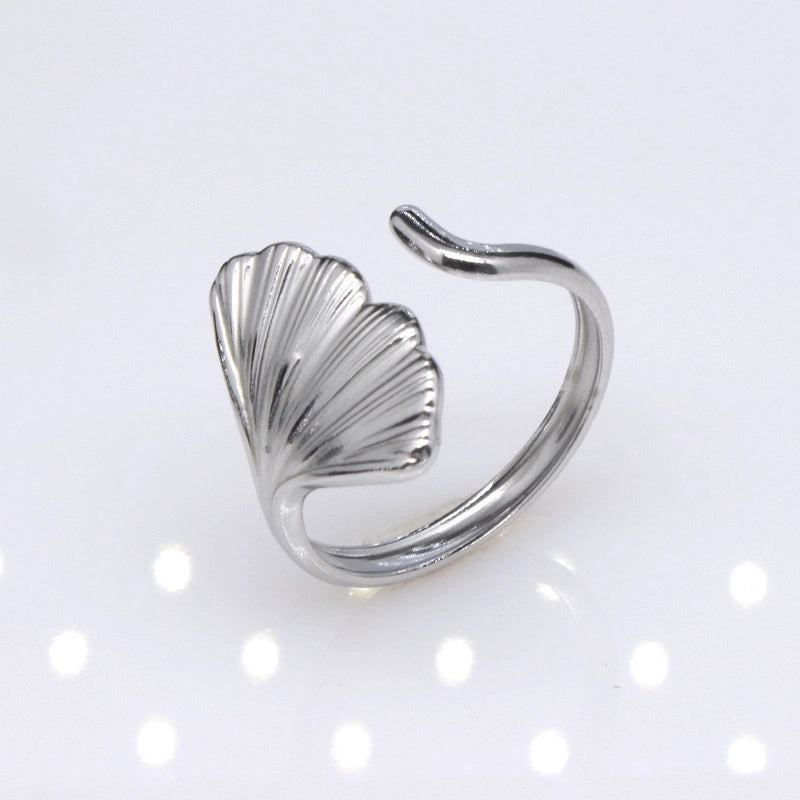 1 Piece Lady Geometric Titanium Steel Plating Open Ring