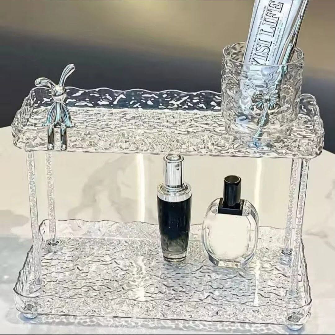 Diamond Pattern 2-Tier Acrylic Rack