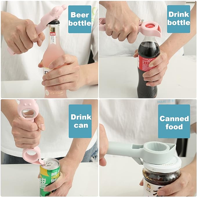 1 Pcs 4 in 1 Multi Function Can Opener Bottle