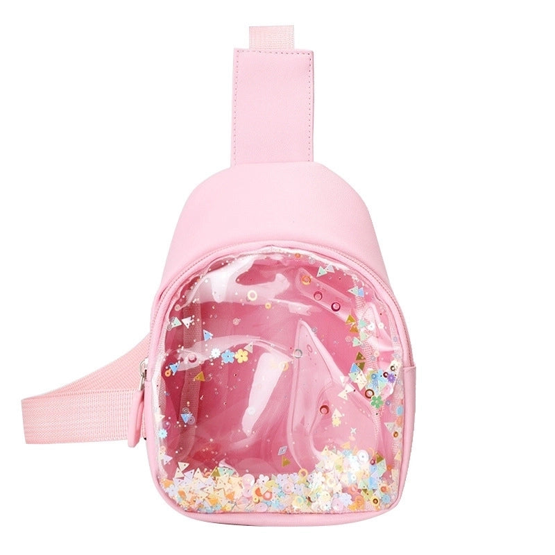 Kid's Cute Solid Color Pu Leather Anti-theft Waist Bags