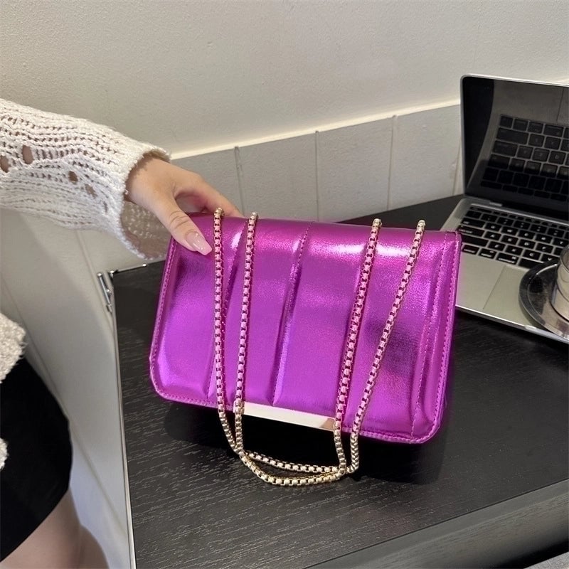 Women's Pu Leather Solid Color Vintage Style Streetwear Square Flip Cover Shoulder Bag