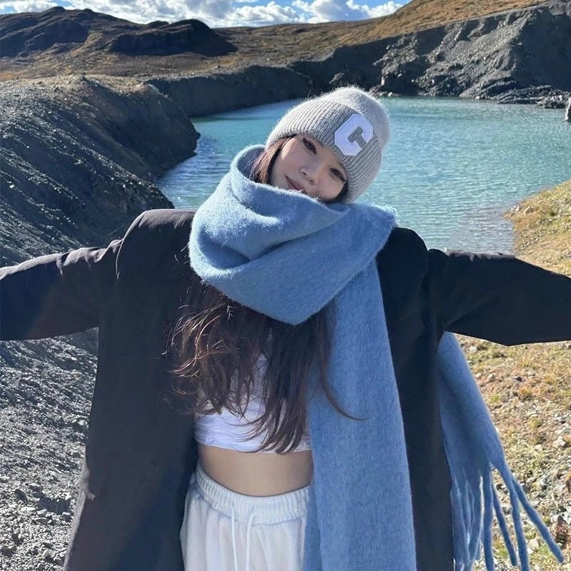 Women's Minimalist Classic Style Solid Color Polyester Scarf