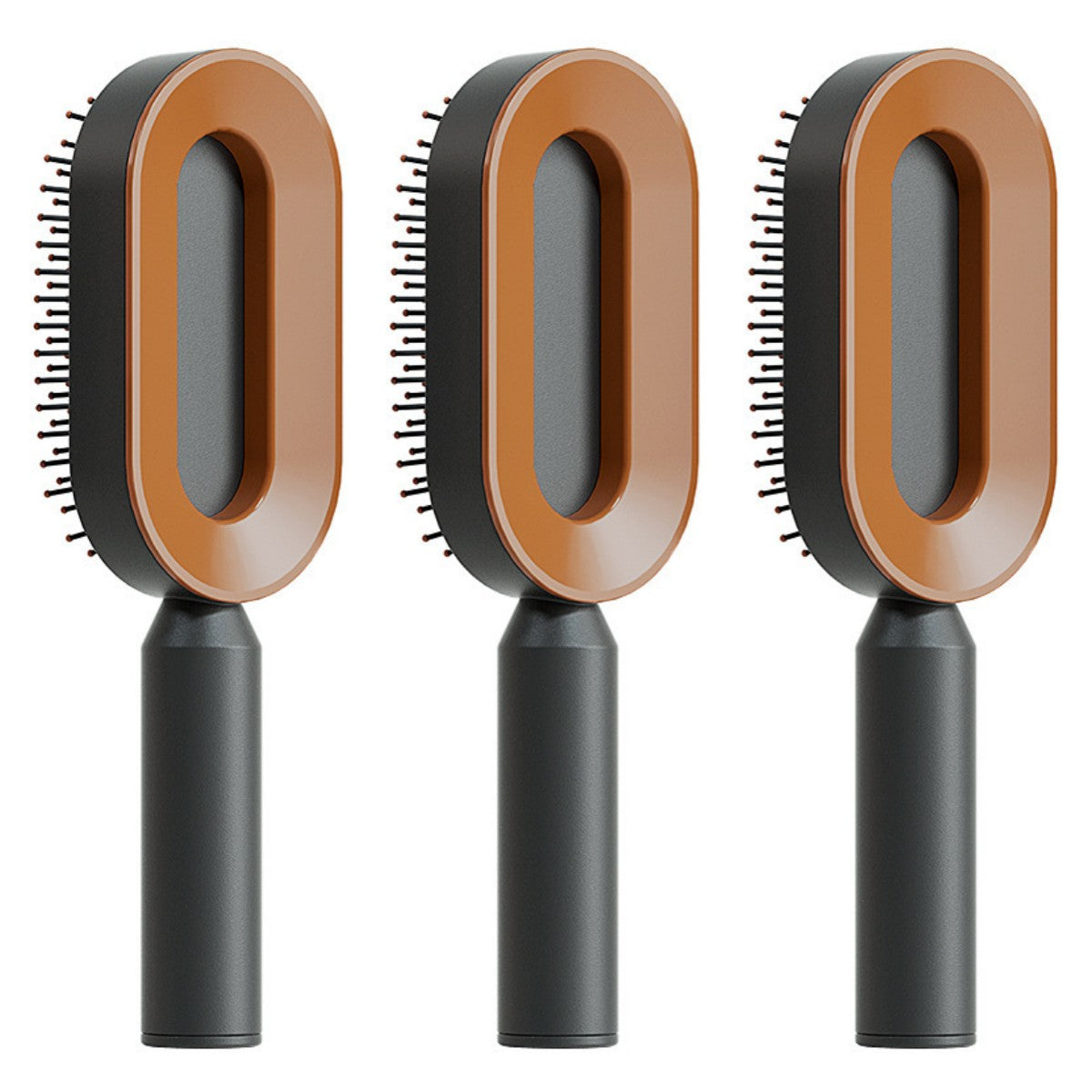 Self-cleaning hairbrush for women. One-button cleaning airbag to prevent hair loss