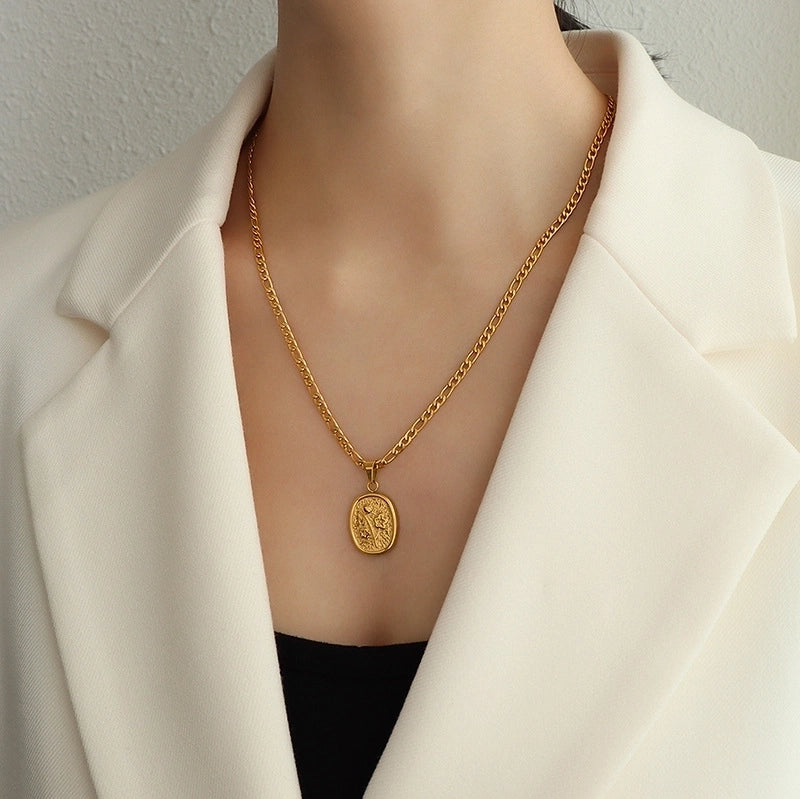 Fashion Geometric 304 Stainless Steel 18K Gold Plated Plating Necklace