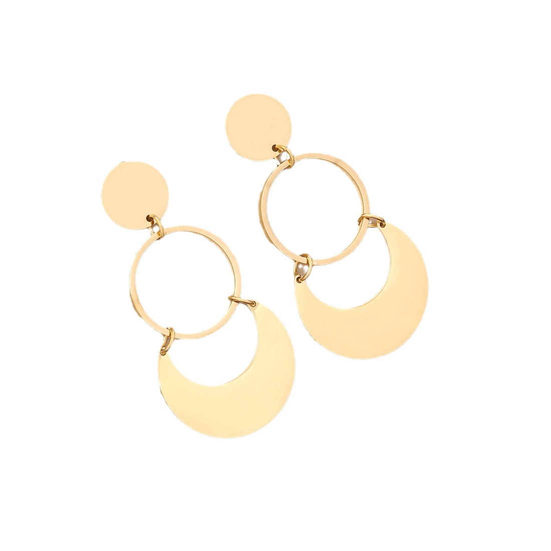 Expressive Leaf Stainless Steel Electroplating Stud Earrings