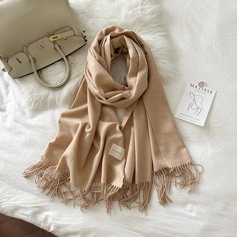Unisex Streetwear Solid Color Imitation Cashmere Scarf