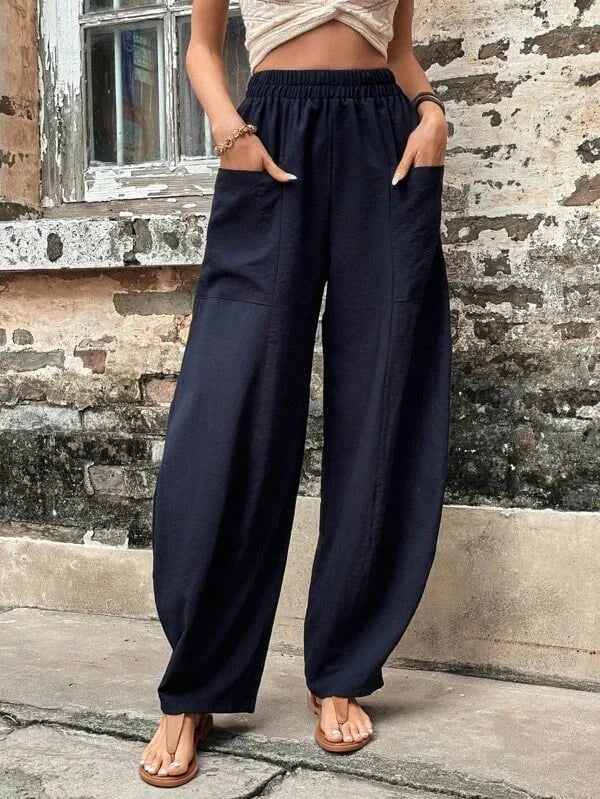 🔥49% OFF🔥Women's Pocket Casual Elastic Pants