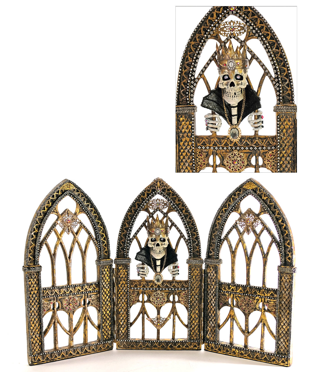 Gothic Skeleton Tabletop Triptych