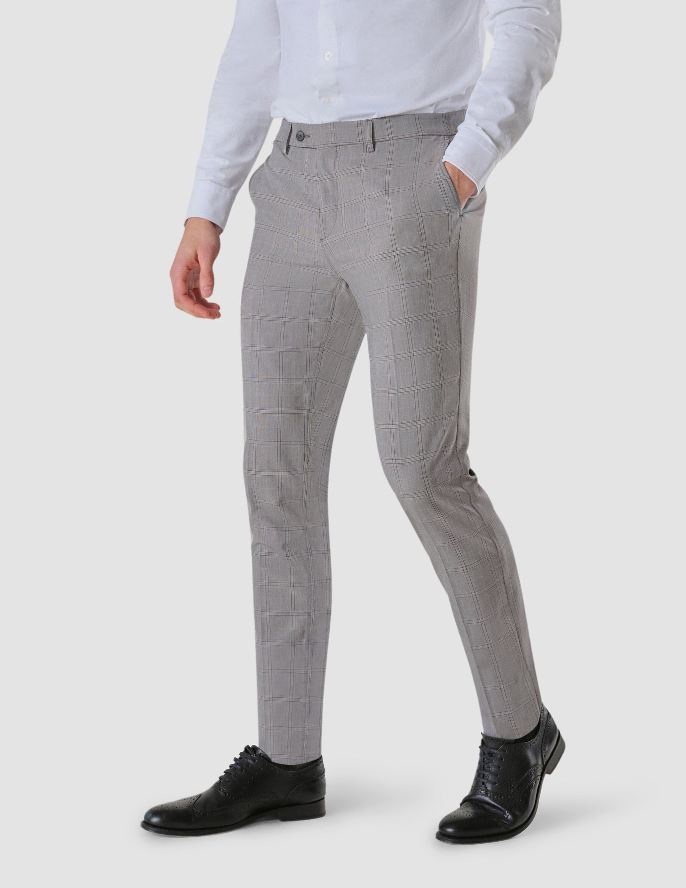 Suit Checked Pants Regular Sterling Grey
