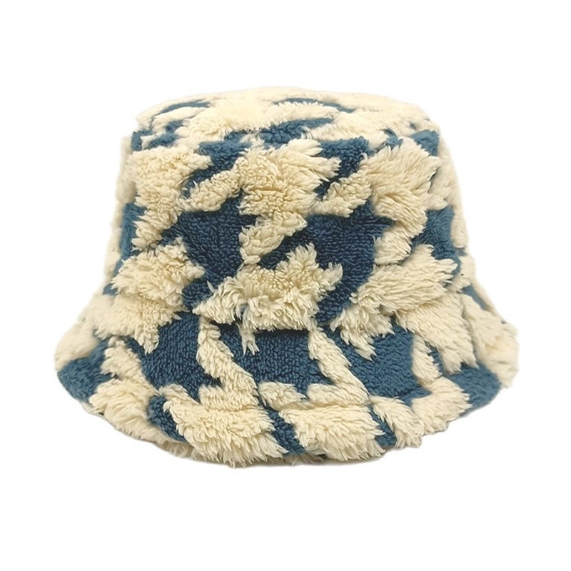 Women's Retro Color Block Flat Eaves Bucket Hat