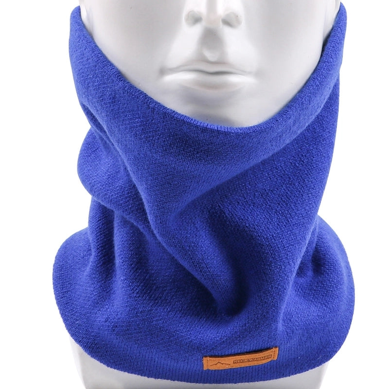 Autumn And Winter Single Circle Collar Men's And Women's Solid Color Fleece-lined Knitted Scarf Fashion Fake Turtleneck Warm Pullover Scarf