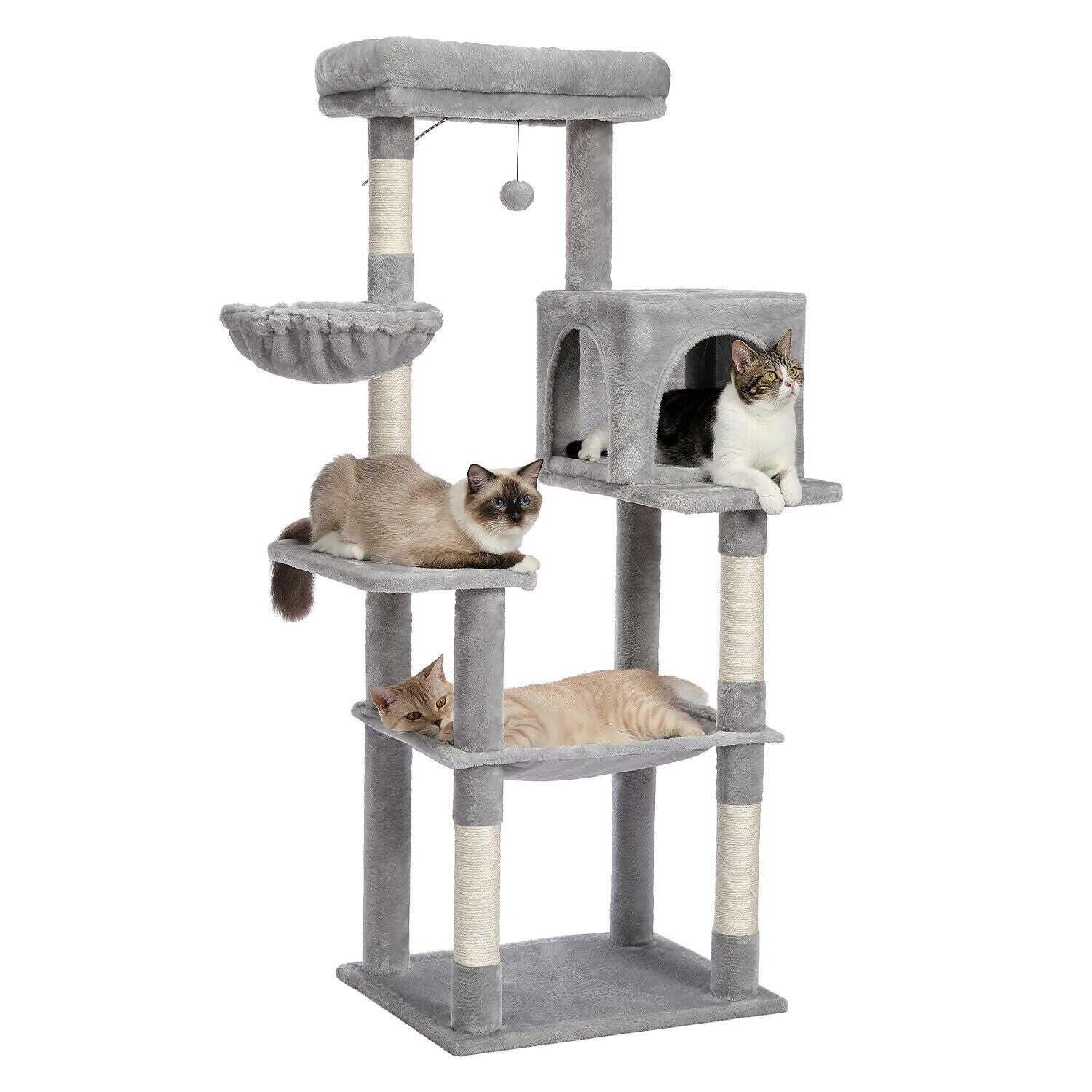 143cm Large Cat Scratching Post / Tree / Pole - Grey