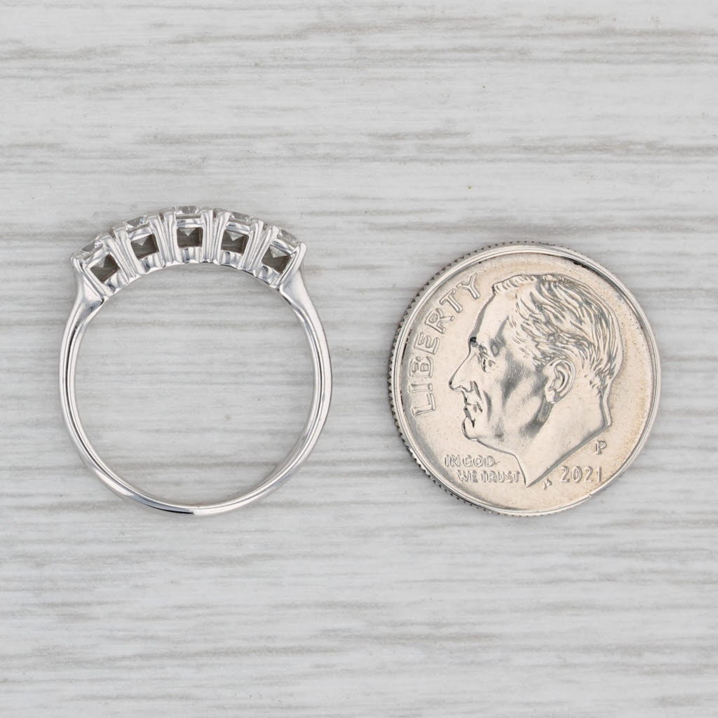 0.53ctw Diamond Wedding Ring 14k White Gold Size 4.5 Stackable Band