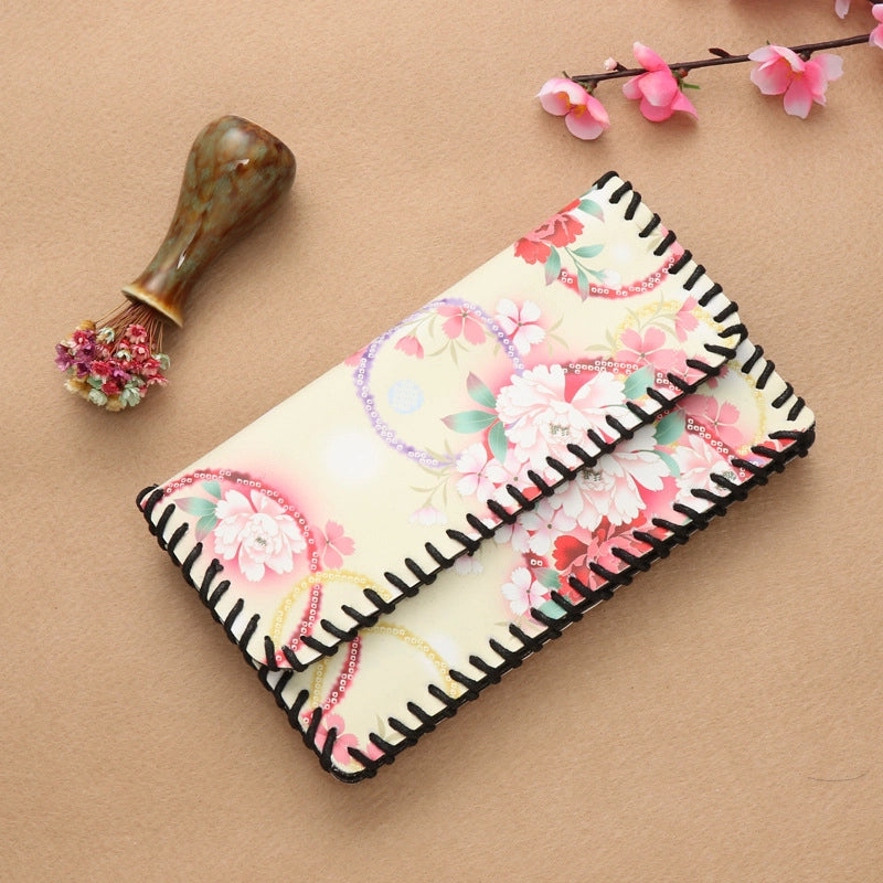 Women's Pu Leather Printing Animal Vintage Style Square Magnetic Buckle Phone Wallets
