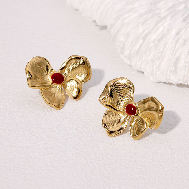 Simple And Versatile Earrings Bow-Knot Sweet And Cute Design Stainless Steel Earrings