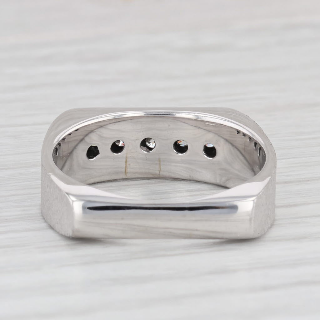 0.23ctw Diamond Men's Wedding Band 14K White Gold Size 10.5 Ring