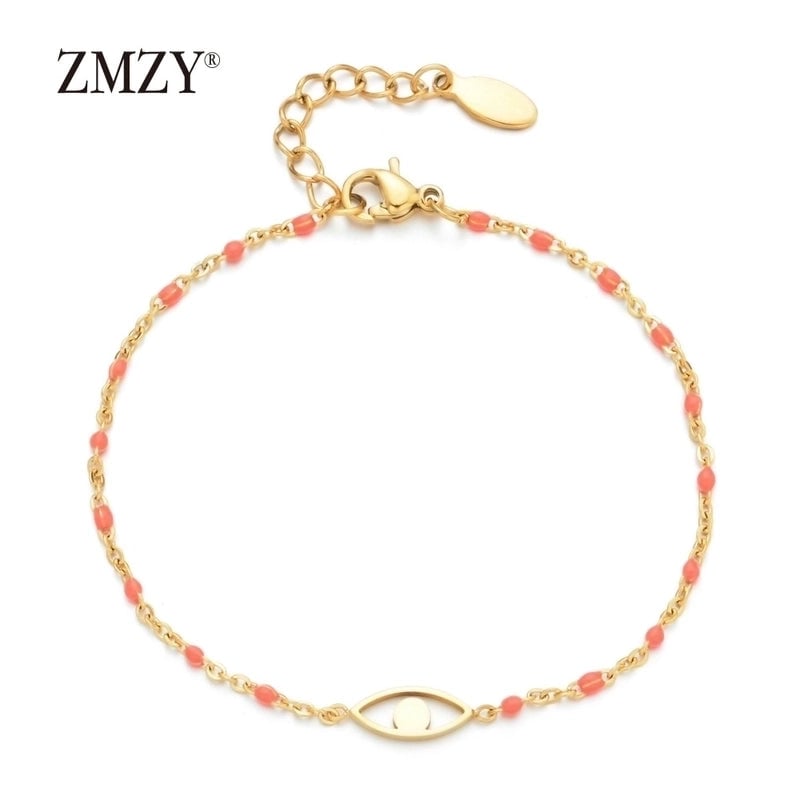 Modern Style Eye Titanium Steel Enamel Bracelets