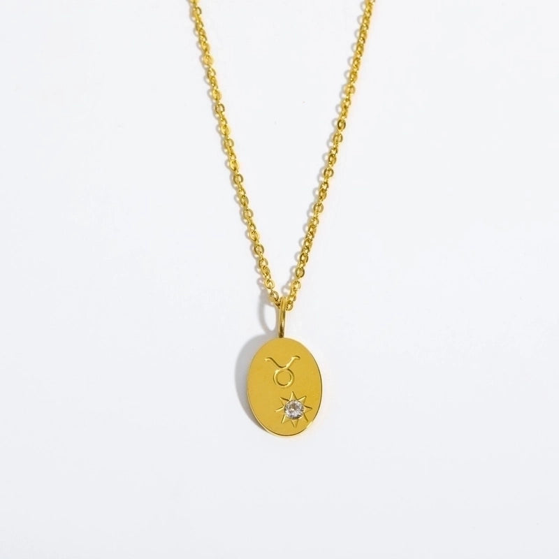 201 Stainless Steel 304 Stainless Steel Glass Gold Plated Streetwear Plating Inlay Letter Zircon Pendant Necklace