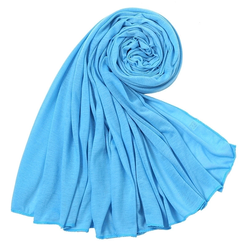 Women's Minimalist Solid Color Mercerized Cotton Winter Scarves