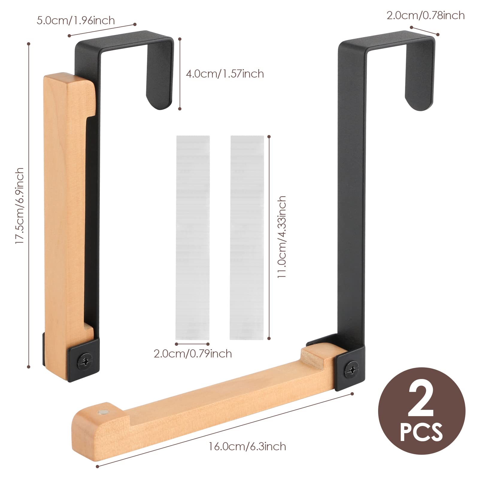 2023 NEW YEAR SALE - Foldable Wood Over The Door Hooks