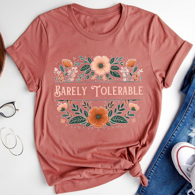 Barely Tolerable Book Lover Classic Literature Teacher T-Shirt