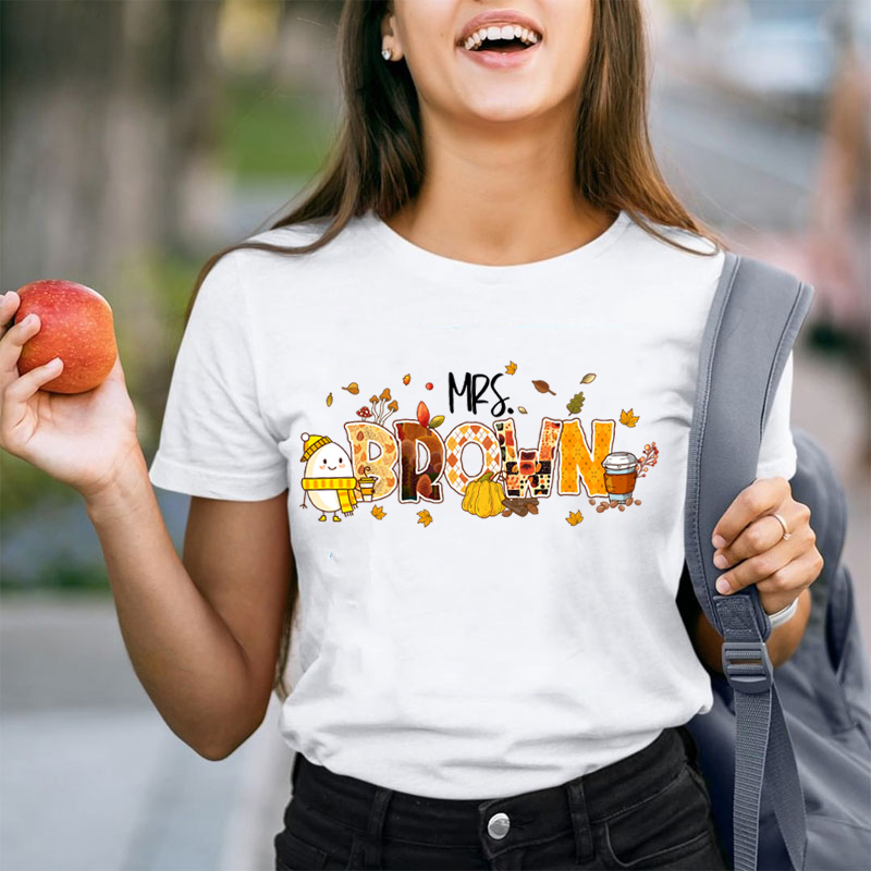 Personalized Name Humpty Had a Great Fall Teacher T-Shirt