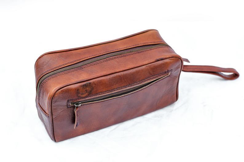 Single Section Toiletry- Brown