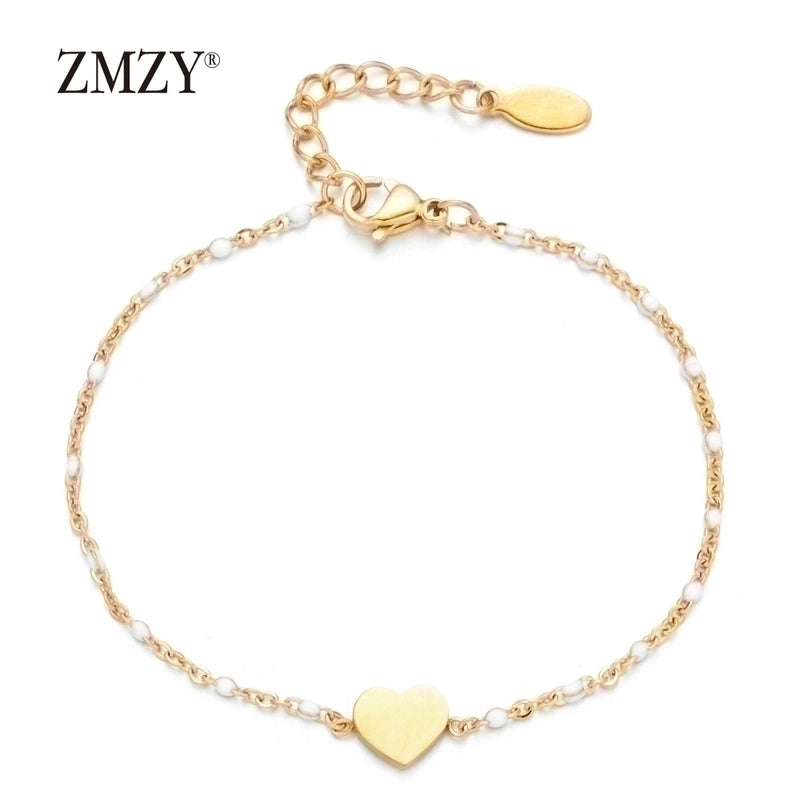 Minimalist Heart Shape Stainless Steel Plating Bracelets