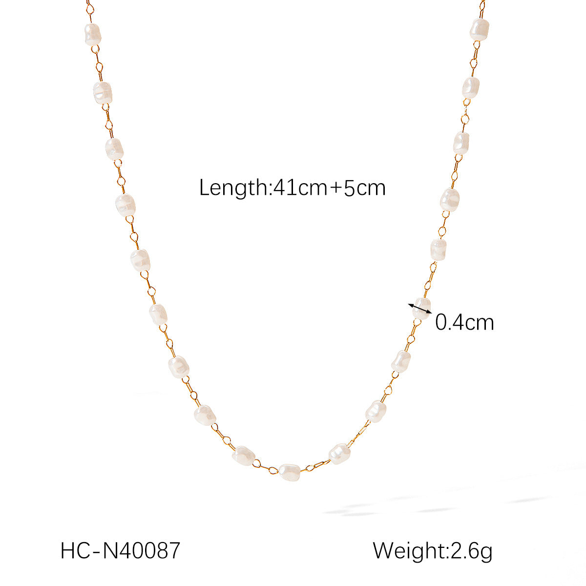 IG Style Pearl Geometric Stainless Steel Electroplating Necklaces