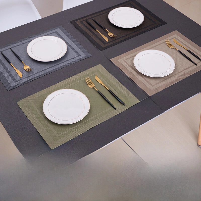Chuangmu Placemat Western Placemat Environmentally Friendly PVC Woven Double Frame Dining Table Insulation Mat Household Hotel Tableware Mat