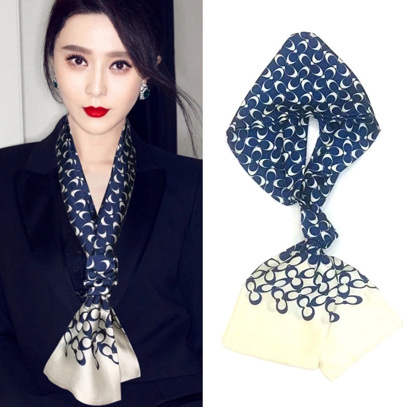 Women's Elegant Minimalist Geometric Chiffon Printing Silk Scarf