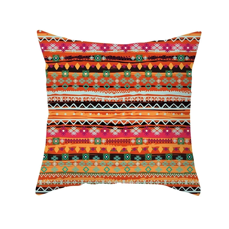 Ethnic Style Geometric Fibre Peach Skin Pillow Cases